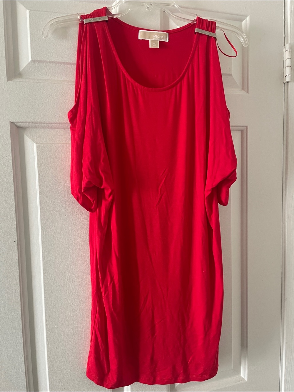 MICHAEL Michael Kors Bright Red Cold-Shoulder Tank